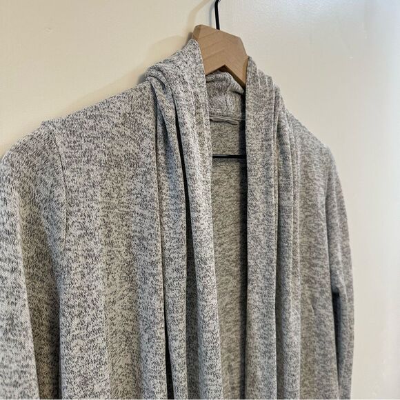 ATHLETA pose wrap open cardigan drape pockets heather grey - Picture 4 of 6